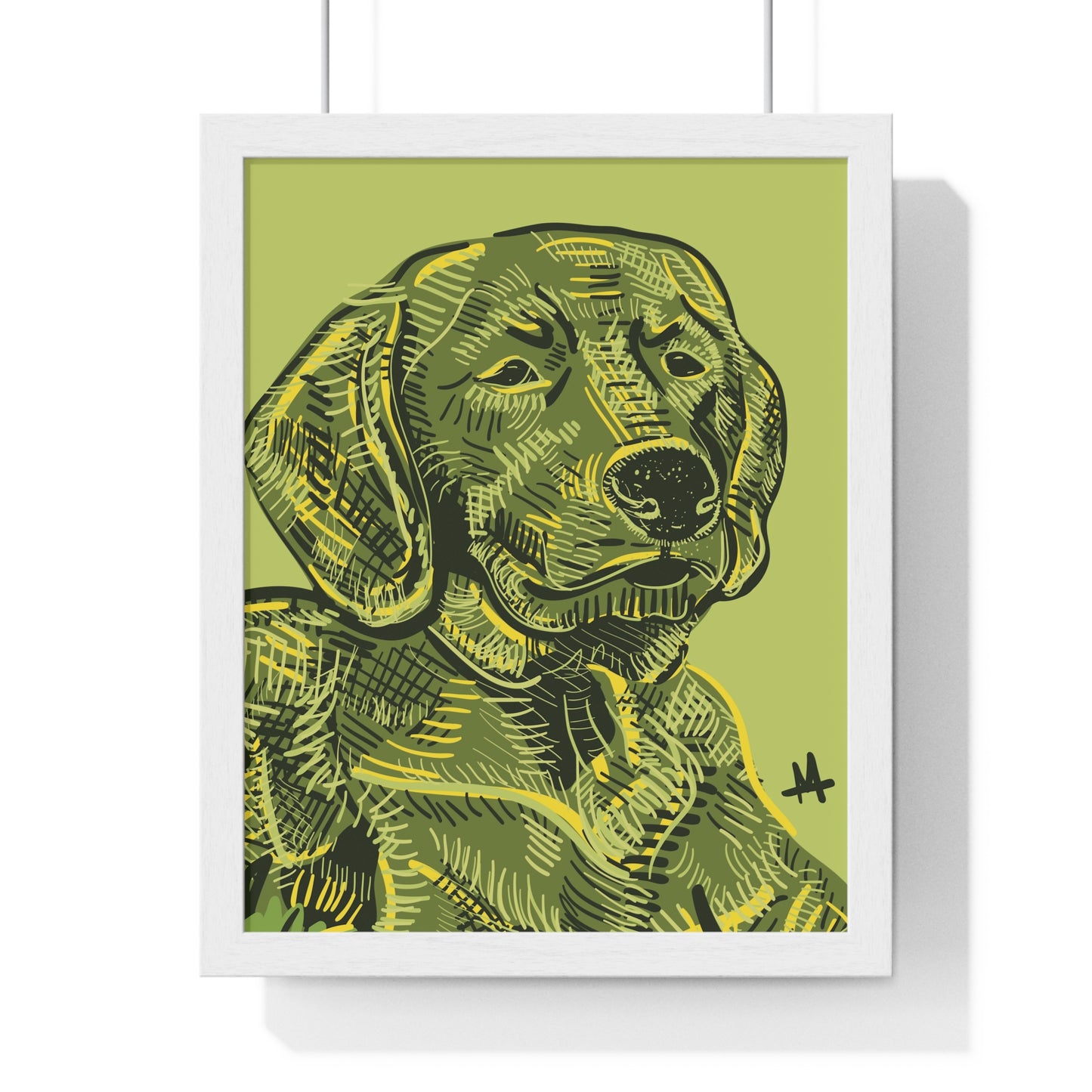 Custom Framed Pet Portrait Illustration