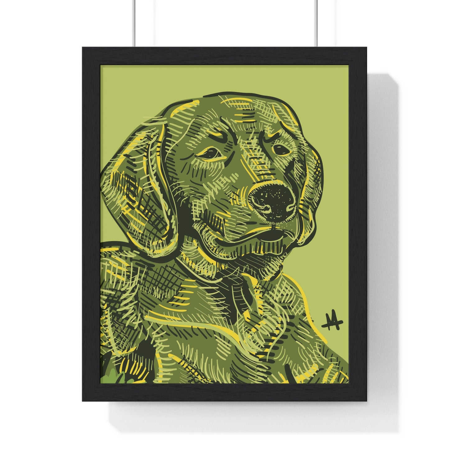 Custom Framed Pet Portrait Illustration