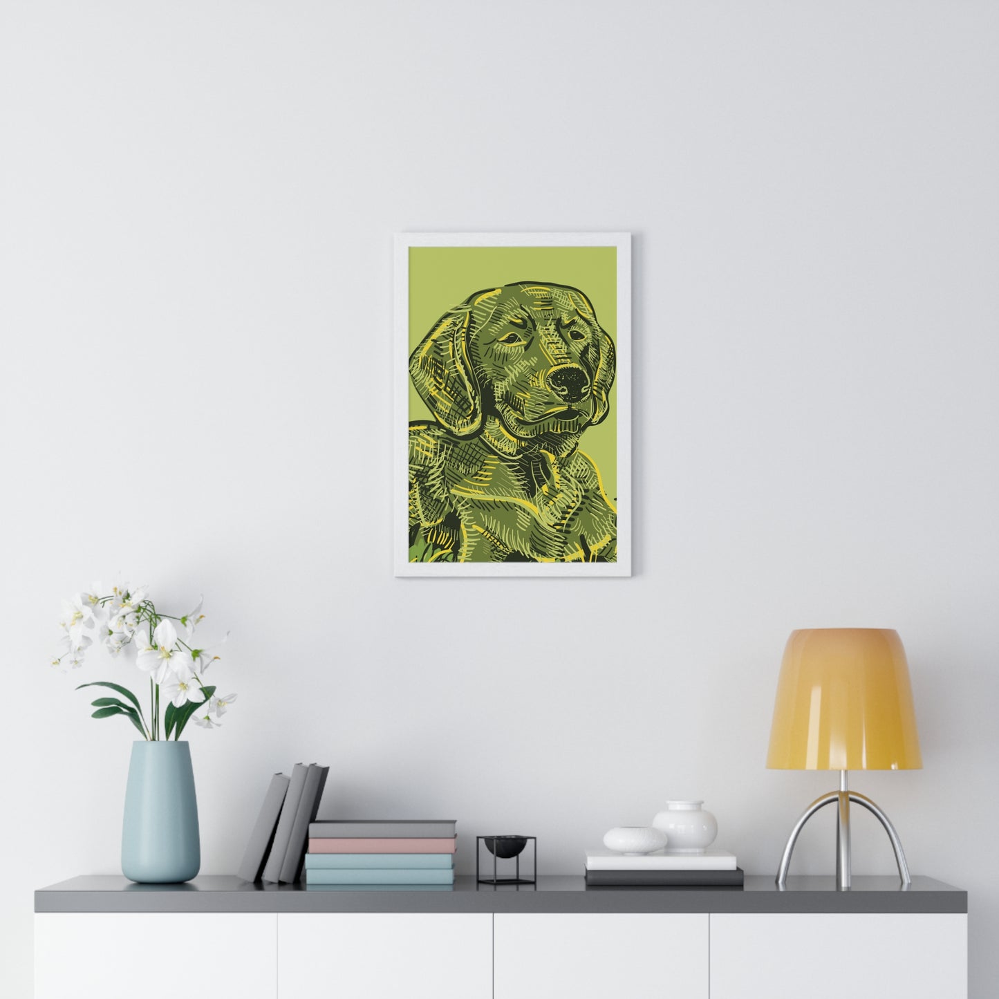 Custom Framed Pet Portrait Illustration
