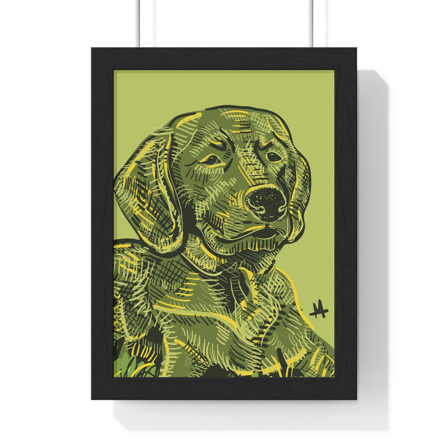Custom Pet Portrait Poster Framed