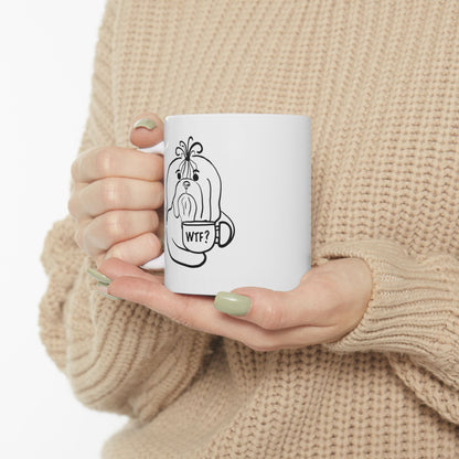 Minimalist Sassy Shih Tzu Ceramic Mug — 11oz & 15oz Coffee Cup