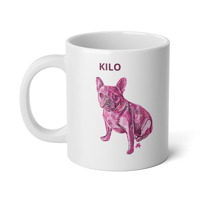 Customized Pink Pooch Pet Portrait Jumbo Mug (20 oz)