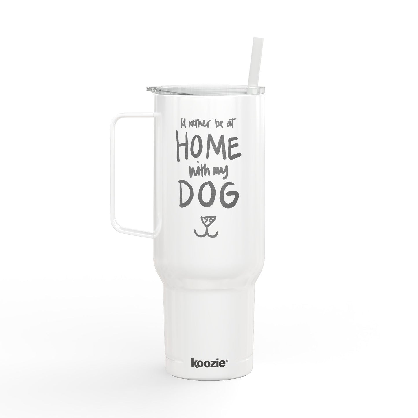 40oz Tumbler — 'I’d Rather Be Home With My Dog' Engraved Travel Mug