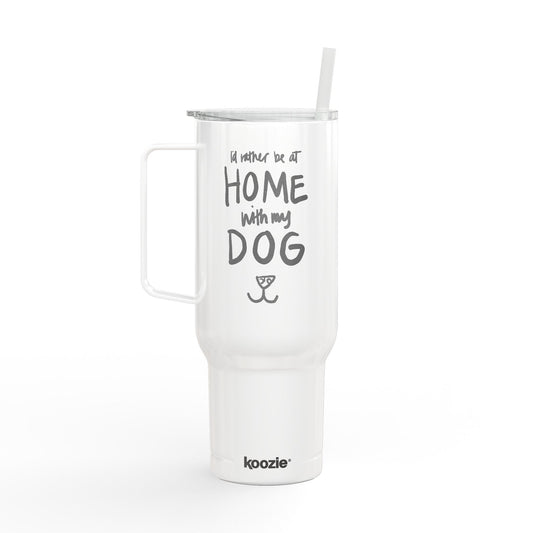40oz Tumbler — 'I’d Rather Be Home With My Dog' Engraved Travel Mug