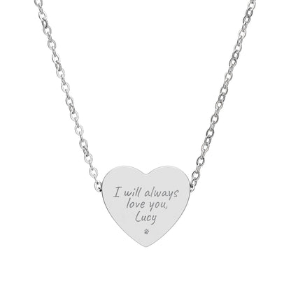 You & Yours Gift Set - Custom Engraved Heart Necklace and Heart Pet Tag