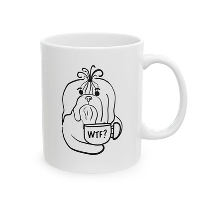 Minimalist Sassy Shih Tzu Ceramic Mug — 11oz & 15oz Coffee Cup