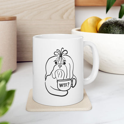 Minimalist Sassy Shih Tzu Ceramic Mug — 11oz & 15oz Coffee Cup