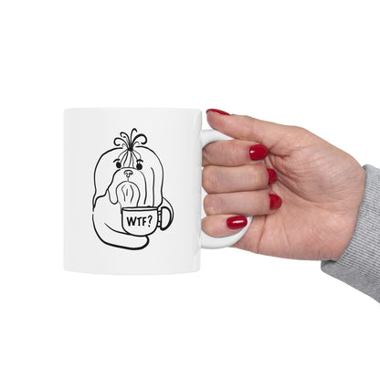 Minimalist Sassy Shih Tzu Ceramic Mug — 11oz & 15oz Coffee Cup