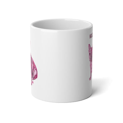 Customized Pink Pooch Pet Portrait Jumbo Mug (20 oz)