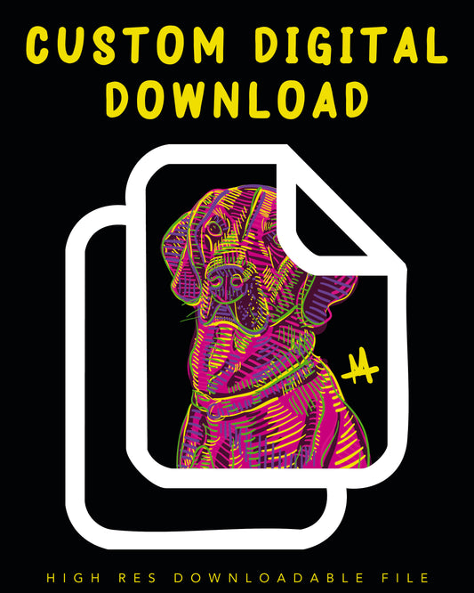 Custom Digital Download Pet Portrait Illustration
